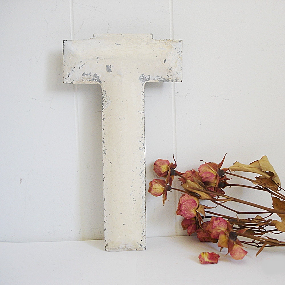 Antique Marquee Letter T Vintage Marquee Vintage Letter Industrial Metal