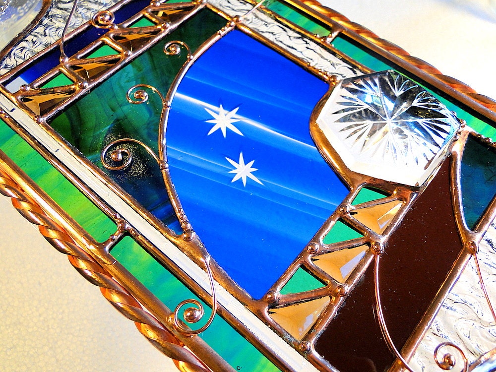 Wheel Engraved Star House in Stained Glass
