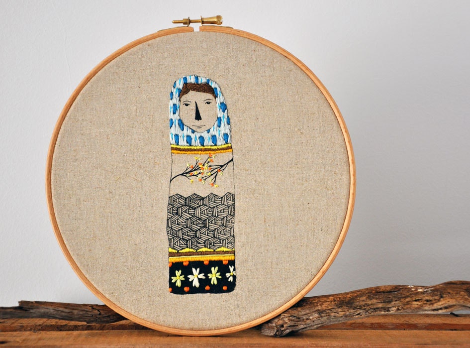 Lady Beekeeper II - original mixed media artwork