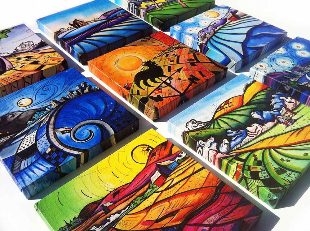3 12x12 Gallery Wrapped Prints on Canvas from the Van Gogh Series