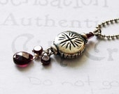 Simple Garnet Sterling Silver Necklace