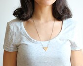 Minimalist Geometric Brass Triangle Necklace