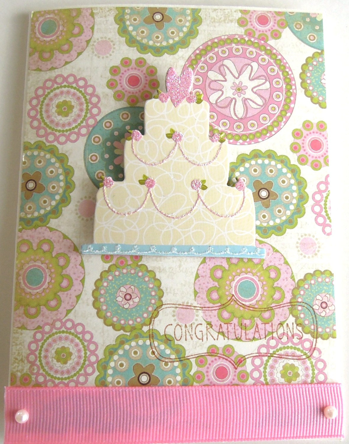 Wedding Cake - Handmade Wedding Greeting Card