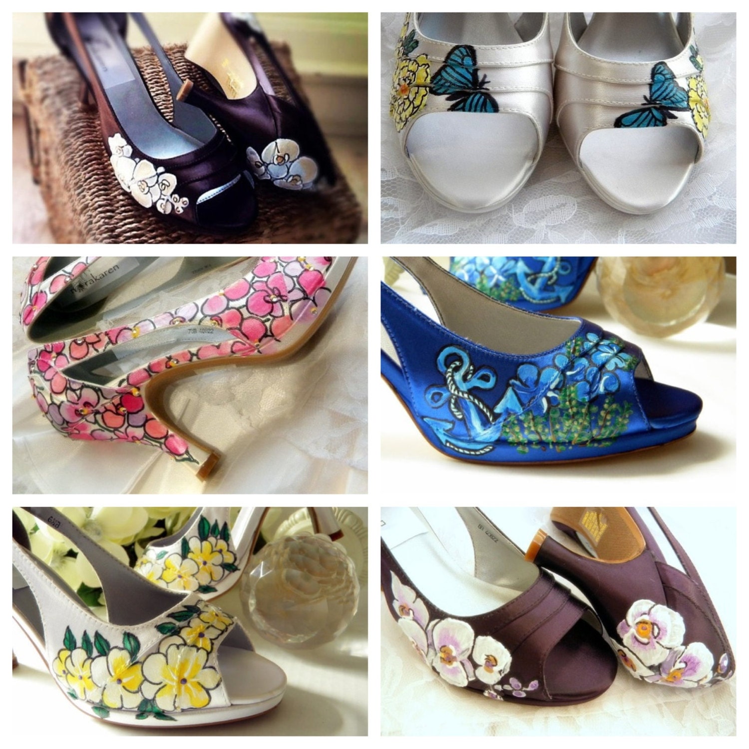 Design your own Floral Nature  Wedding Shoe custom