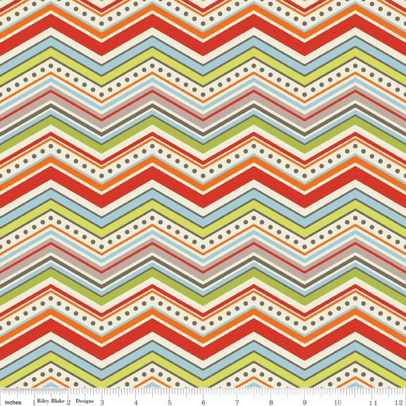 One For The Boys Stars quilt or craft fabric by Zoe Pearn for Riley Blake Designs- Boys Chevron in Cream- Fat Quarter