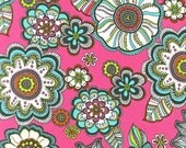Modern Bliss quilt or craft fabric by Andie Hanna for Robert Kaufman-Bliss Main in Bright Pink, 1 Yard