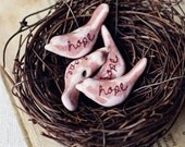 Hope bird- Handmade ceramic bird bead- ONE