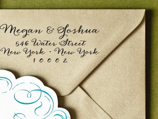 Personalized Eco Friendly Self Inking Stamp with PROOF - Return Address, custom address stamp, calligraphy address stamp "Calligraphy 67"