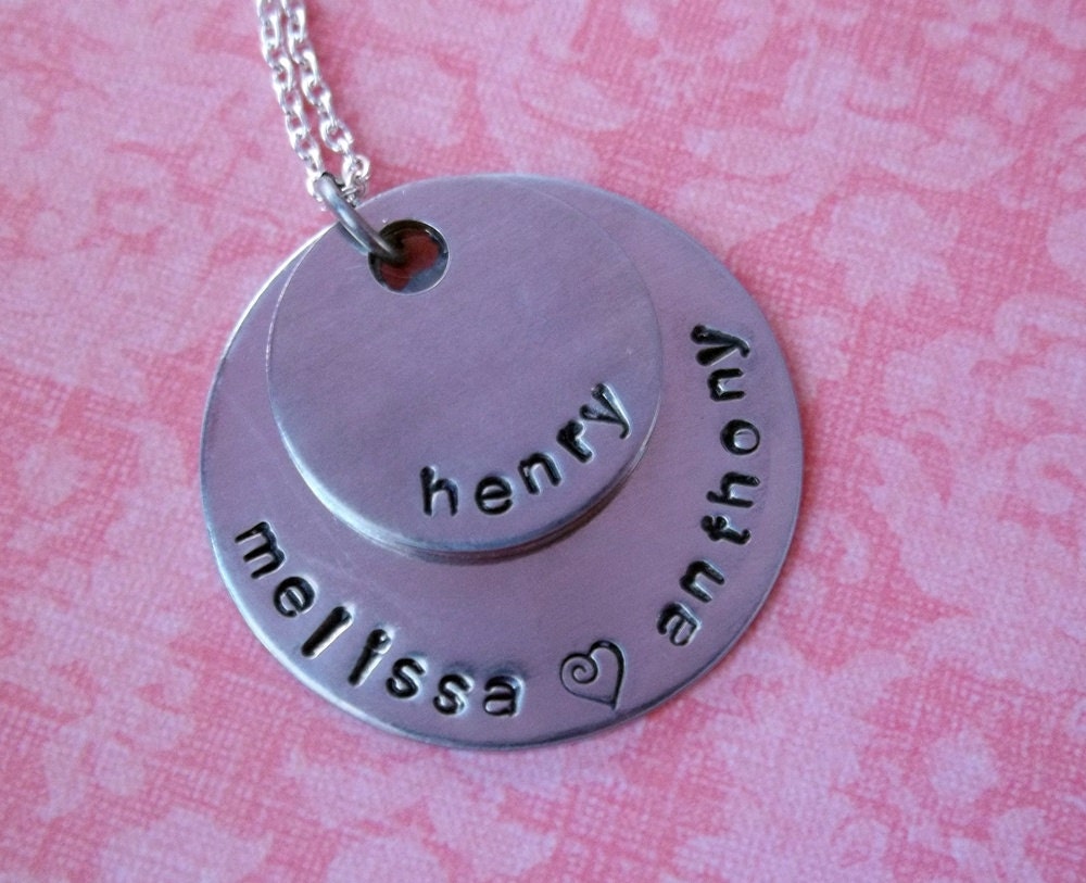 Handstamped 2 Disc Named Necklace
