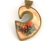 Salmon Peach Light Coral Pendant Flowers Floral Image Curved