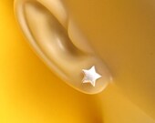 Medium Silver Stars Studs - Star Post Earrings, Star Earrings