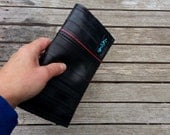 Black wallet clutch eco friendly mens or ladies wallet made from reclaimed bicycle inner tube