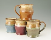 Handmade Large Pottery Coffee Mug, 16 Ounce Round Style Beer Mug in Soft Tan Color Choices, Made to Order