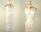 1950s Alice Blue Slip / Vintage Seamprufe Slip