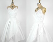 Vintage Wedding Dress / 1950s White Emma Domb Party Dress