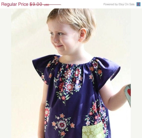 On Sale 2.50 Off Whimsy Couture Sewing Pattern Tutorial ebook -- Pocket Peasant Top/Dress -- 0m - 12 girls PDF Instant
