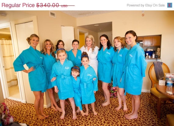 On Sale till May24th Bridesmaid Robes personalized how you like Set of 11.