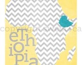 ethiopia. an art print on metallic paper.