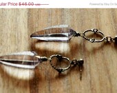 Summer Sale 10% Off Mystic Blue Gemstone Earrings with Vintage Oxidized Sterling Silver Posts