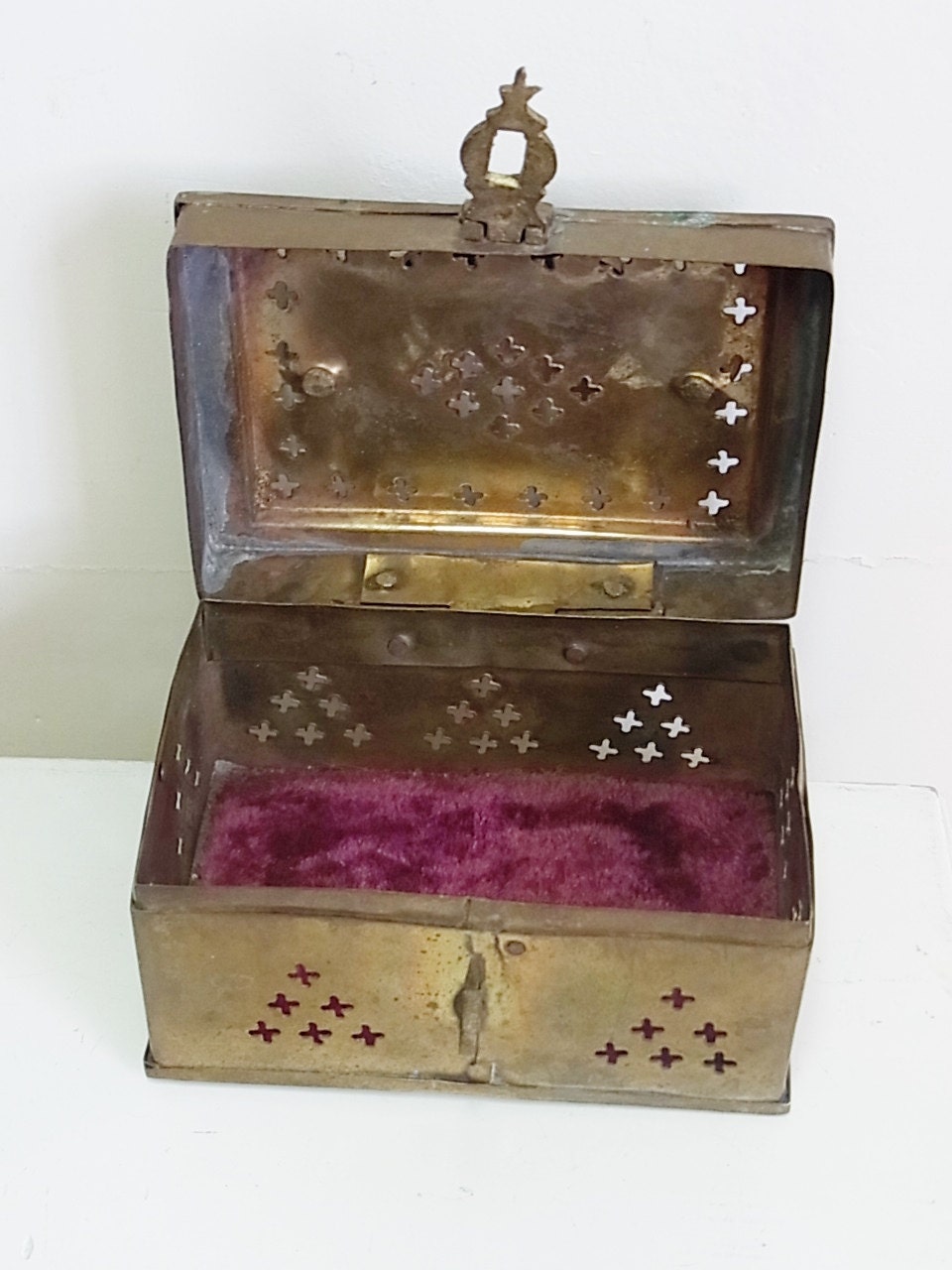 Vintage Brass Cricket Box Jewelry Trinket Potpourri Incense Holder