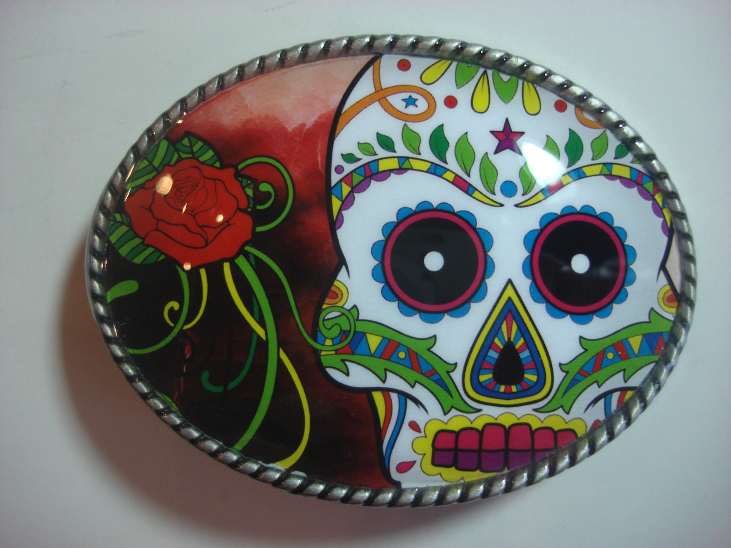 Sugar Skull 4 Belt Buckle - Day of the Dead