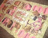 Vintage MOD Pink and Green Herb Tree and Spice Theme Kitchen Linen Tea Towel