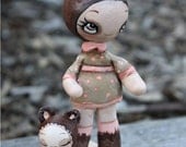 Bear Doll Animal Mom And Baby Porcelain OOAK Art Doll---Mother's Day