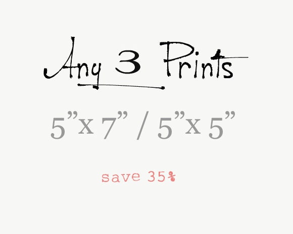 SALE - Fine Art Photography - Any three 5x7 or 5x5 prints
