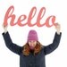 SALE: XL hello script handmade wood sign - wall decoration for vintage or modern decor