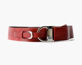 Vintage Red Faux Leather Belt