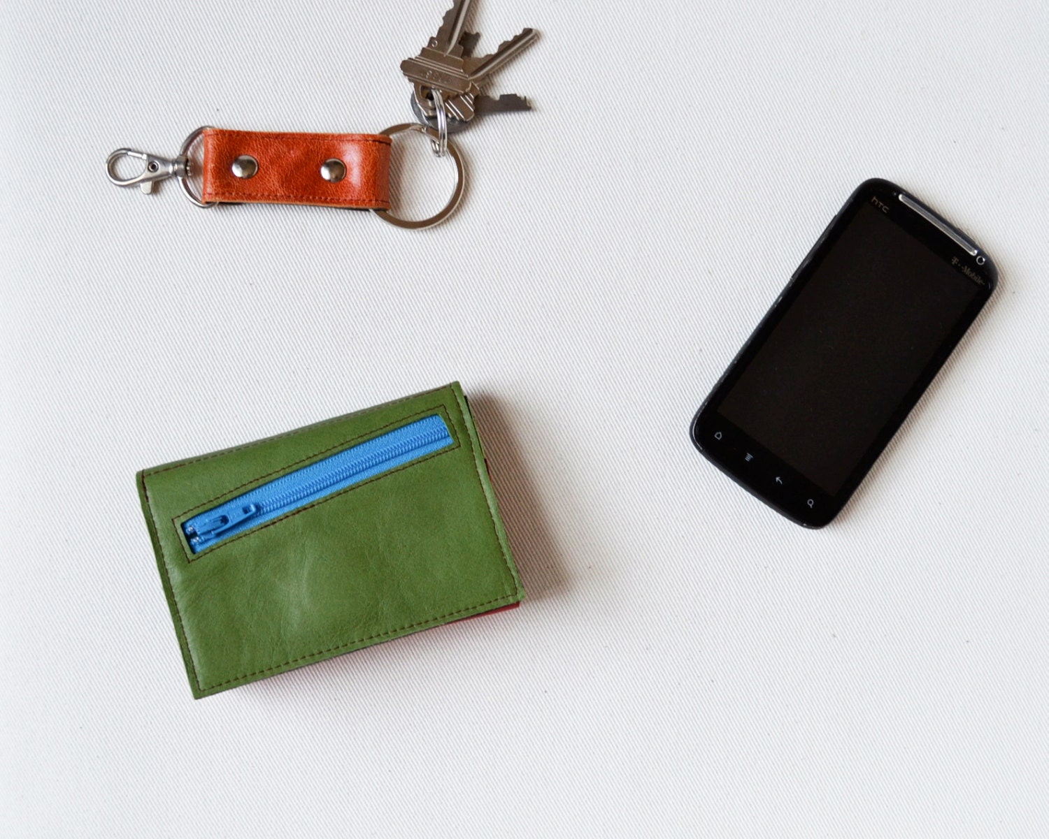 Small Leather Wallet - The Francis Wallet in Olive Green