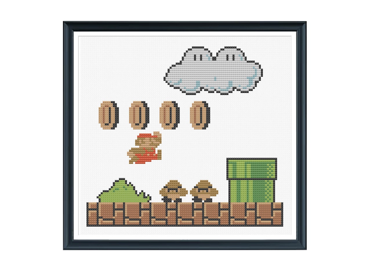 Retro Super Mario Cross Stitch Pattern Instant Download