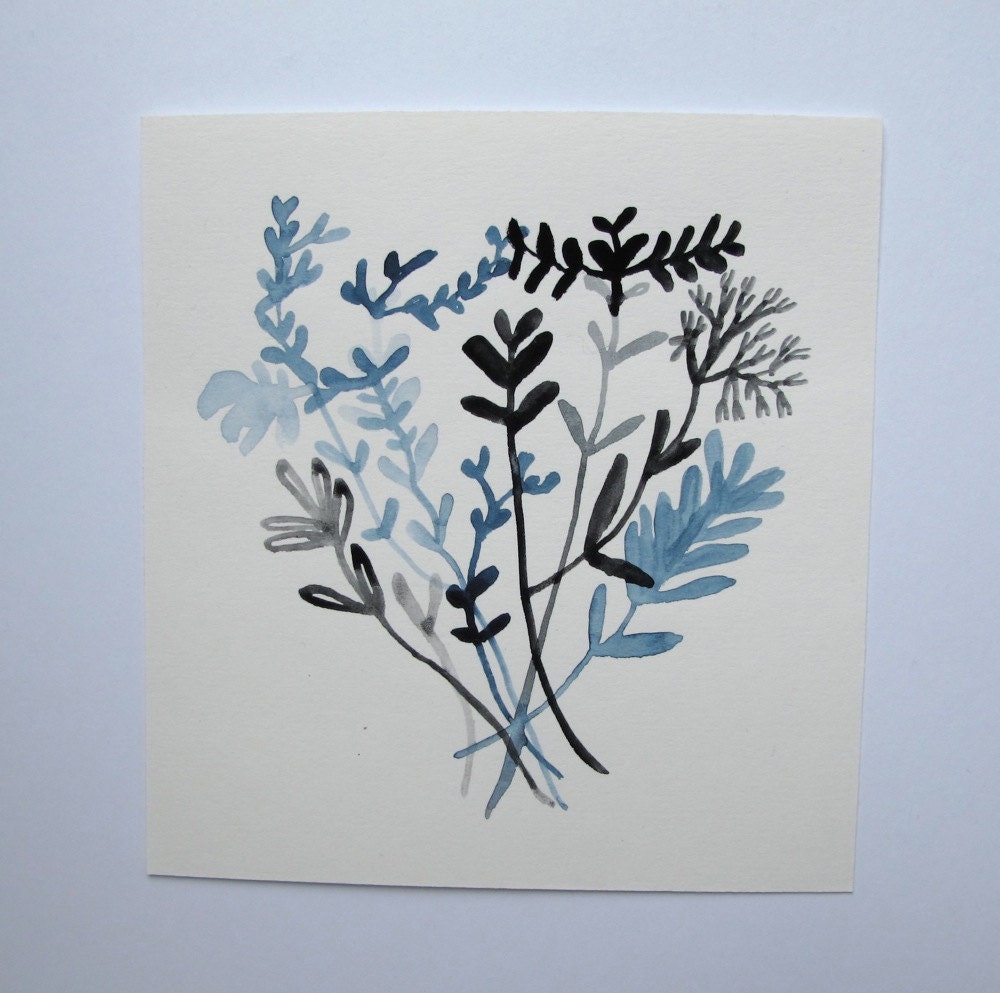 along the way to your house - botanical series - original watercolour and gouache painting