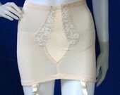 60s Nude Open Bottom 4 Garter Girdle by Bien Jolie, S - Vintage Lingerie