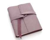 Handmade Writer's Journal, A Pale Plum Leather Sketchbook and Diary