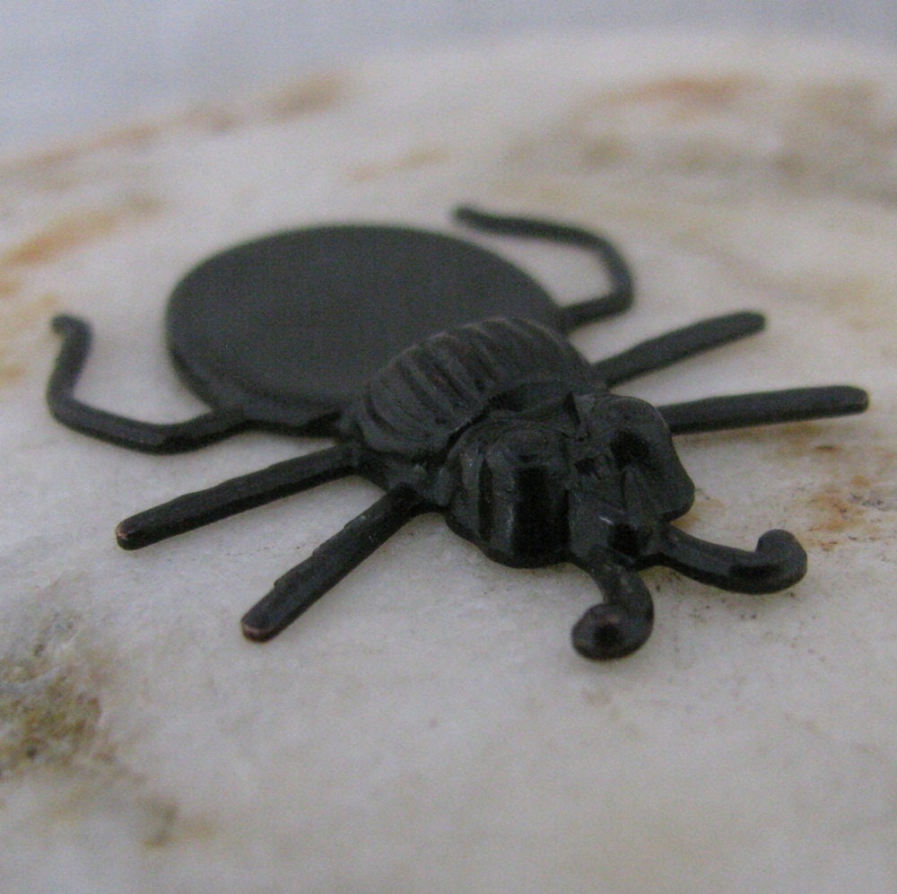 New - Beetle with Gluing Pad for Stone Findings Bronze 814 - 6 pieces