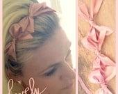 40% OFF SUPER SALE Boho New for Summer Trend Setting Pink Satin Bow Headband