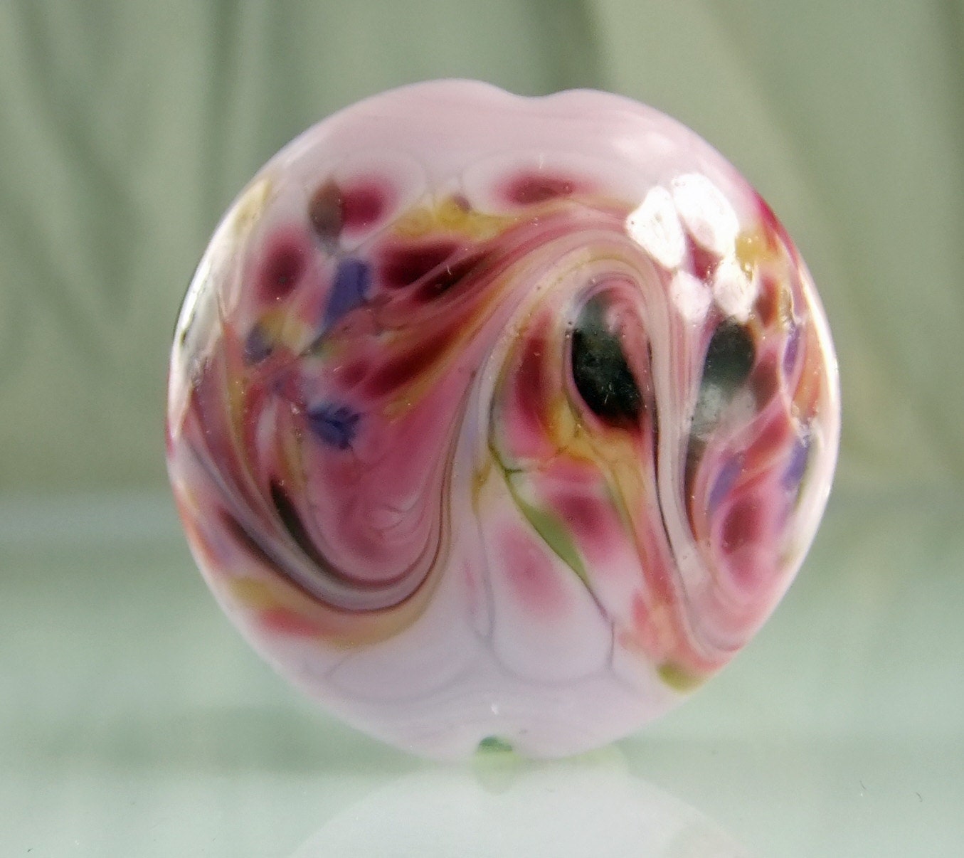 Pink, Cranberry Lampwork Focal Bead