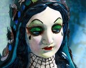 Tattooed Spiderweb Dia De Los Muertos Virgin Mary Print PRINT 266 by Michael Brown