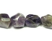 15 - 20mm Genuine Amethyst Faceted Irregular Nugget Gemstone Beads - 12Pcs