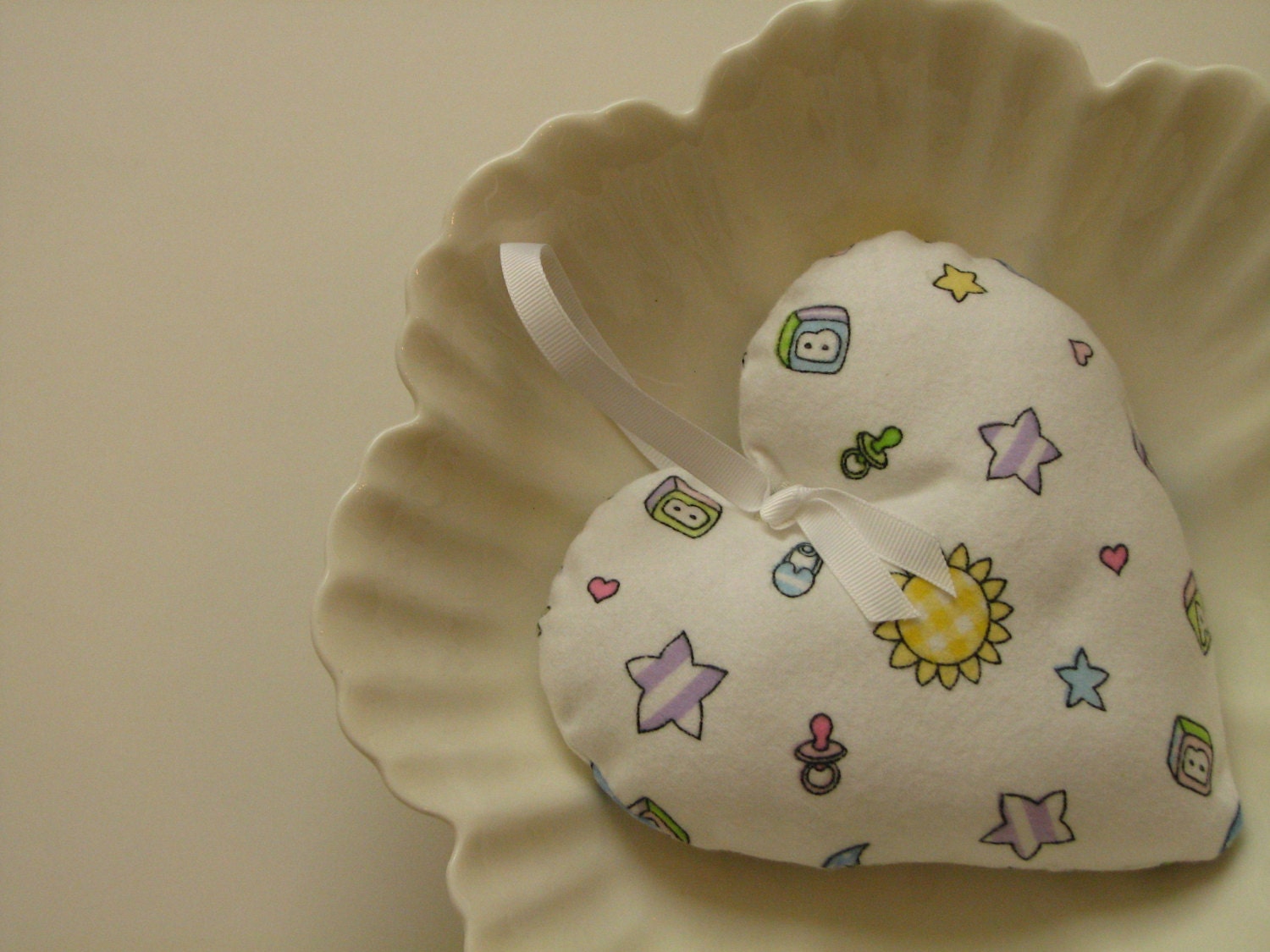 Handmade Fabric Heart Ornament - Baby Boy