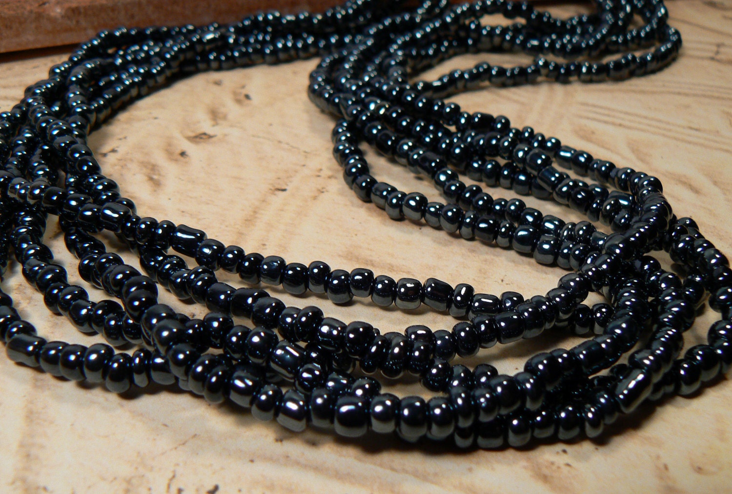 Multi Strand Hematite Necklace, Black Modern Necklace, Grey Black Necklace, Long Black Necklace, Sophisticated Chic Jewelry