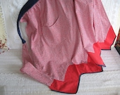 Vintage Half Apron, Retro Red Fabric Apron, Greet your Party Guests, School Play Props, Photo Shoots, Vintage Kitchen Display
