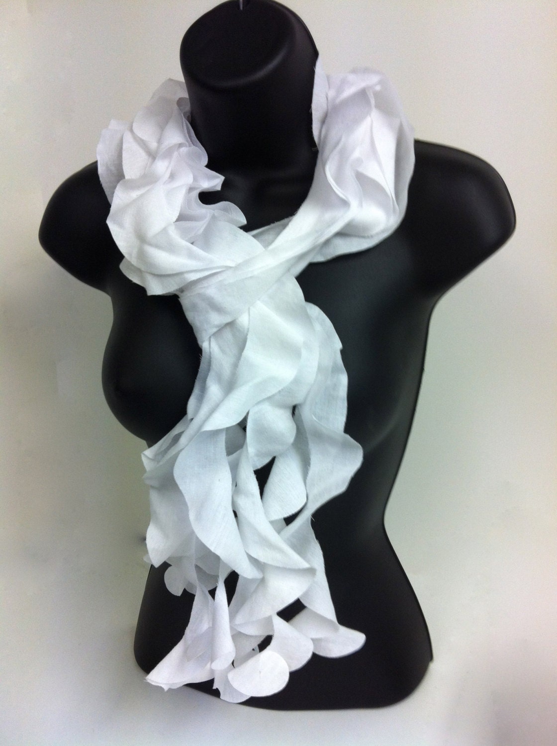 NEW for summer white light weight curly scarf
