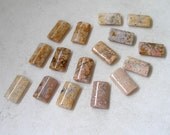 Regency Rose Plume Agate Beads- 12mm x 20mm Rectangle Beads