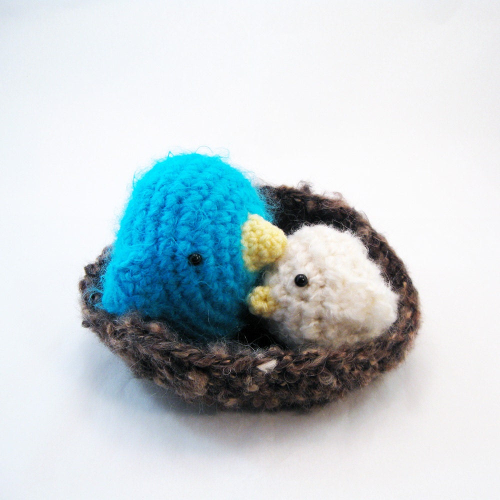 Amigurumi Crochet Pattern - Sweet Birds Family and Nest Collection