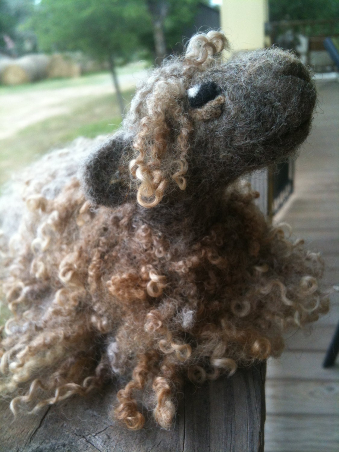 Needle Felted Wistful Sheep Lamb Handmade for Ewe