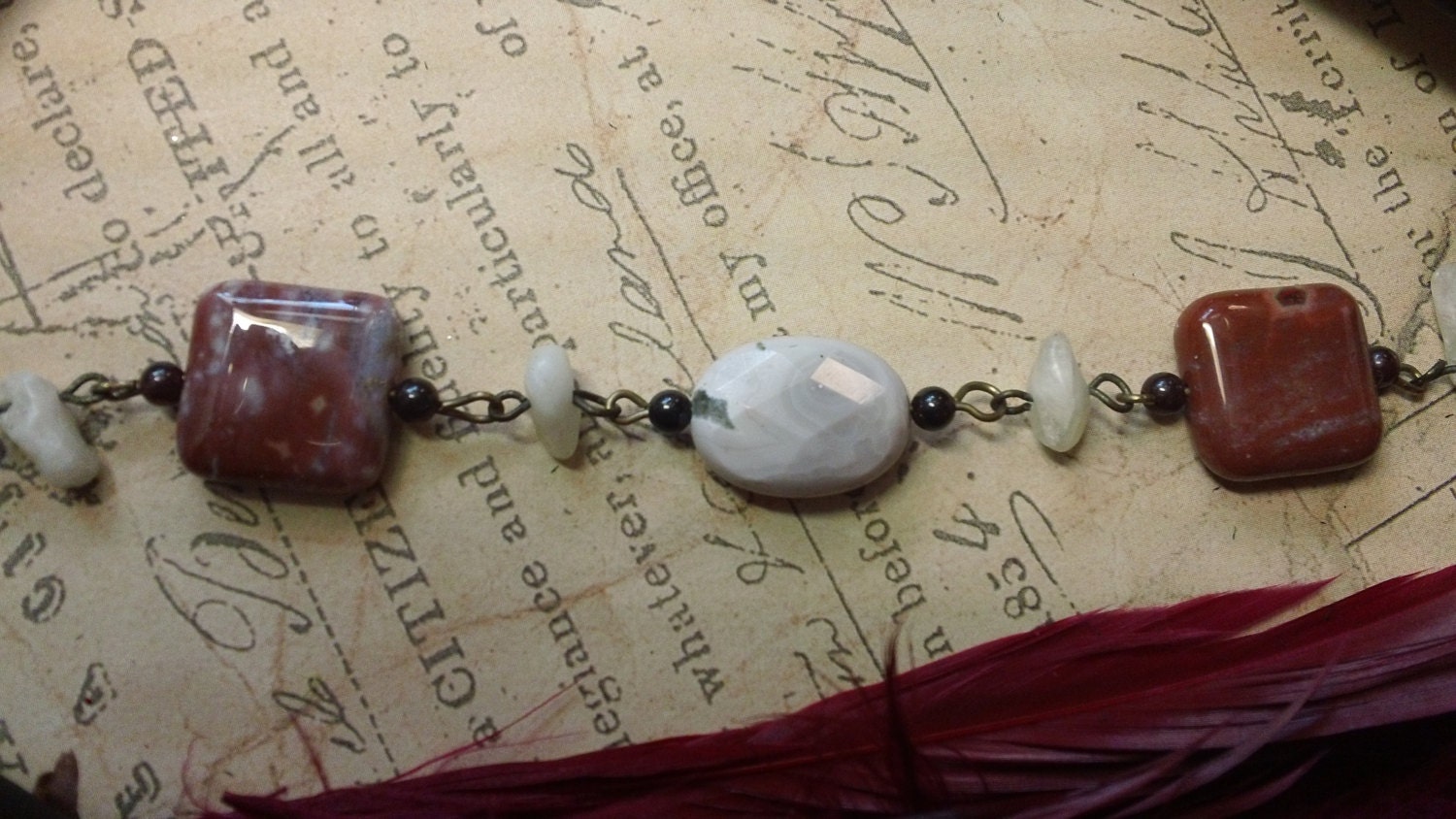 Aisha- ocean jasper and rock quartz bracelet
