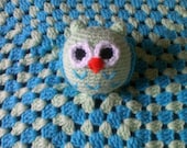 ready to ship baby snuggle owl security blanket perfect gift for easter or baby shower