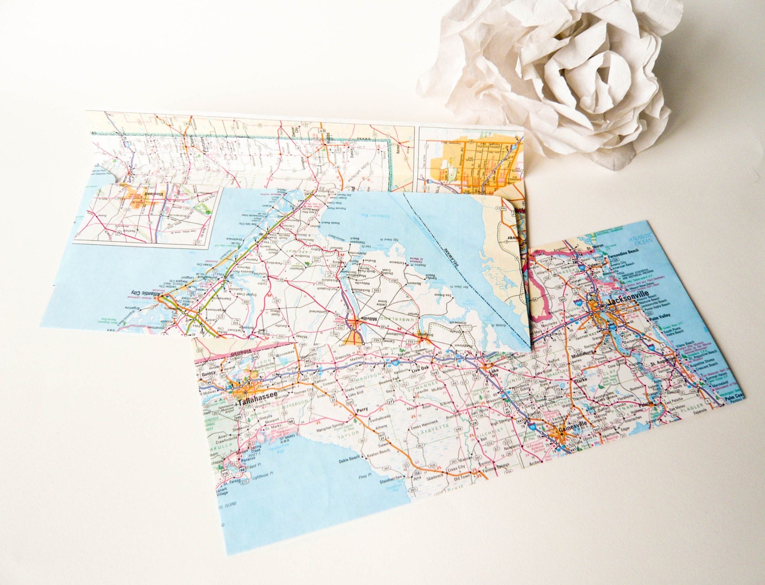 Vintage Map Envelope Assortment Size Letter / Legal - Set Of 12